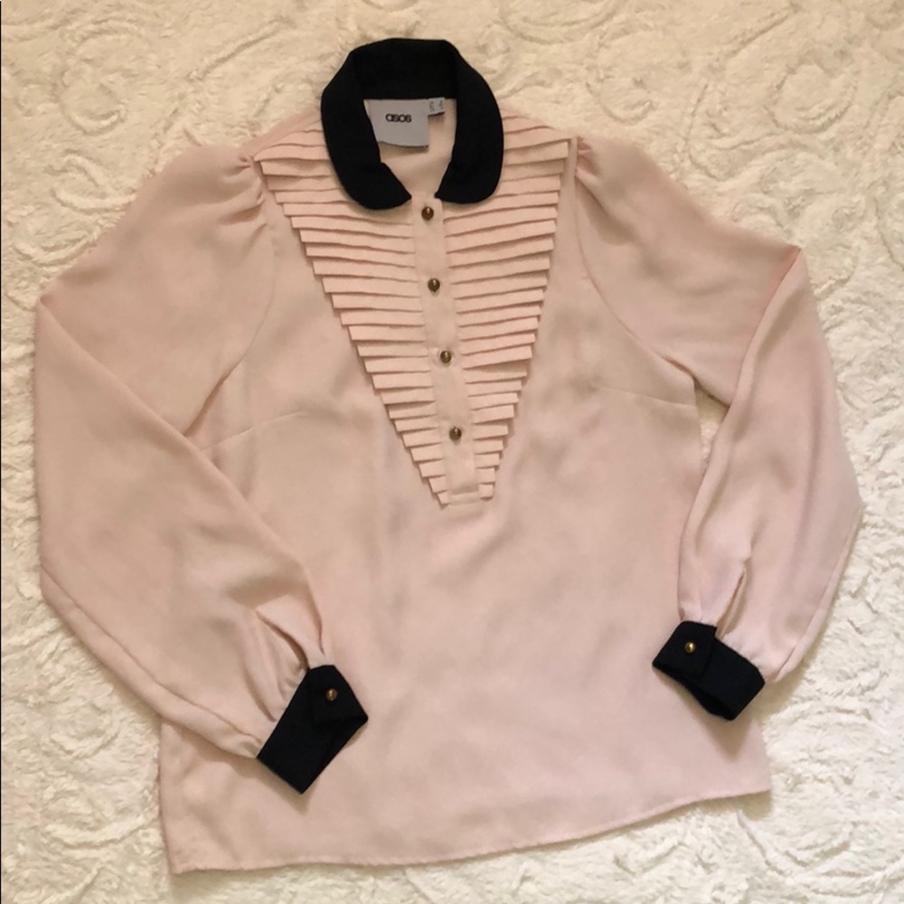 ASOS blouse with ruffle bib detail